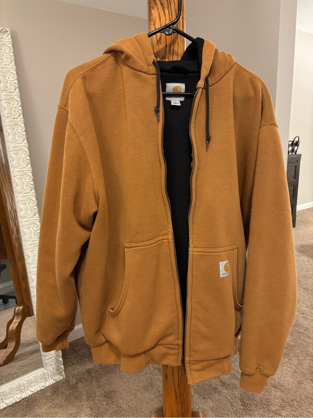 Carhartt Men’s Brown Zip-Up Hooded Work Sweatshirt